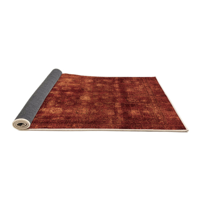 Sideview of Abstract Orange Modern Rug, abs578org