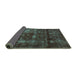 Sideview of Abstract Turquoise Modern Rug, abs578turq