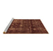 Sideview of Machine Washable Abstract Brown Modern Rug, wshabs578brn