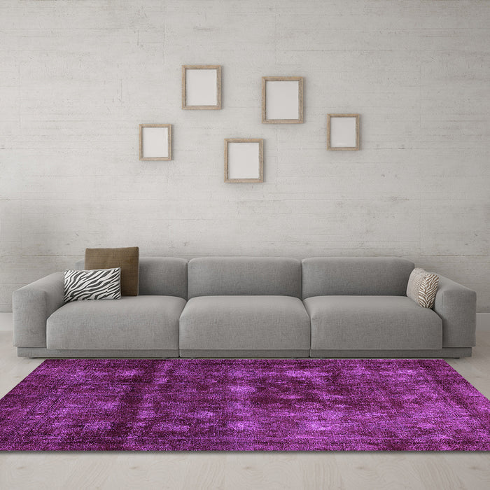 Machine Washable Abstract Purple Modern Area Rugs in a Living Room, wshabs578pur
