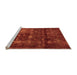 Sideview of Machine Washable Abstract Orange Modern Area Rugs, wshabs578org