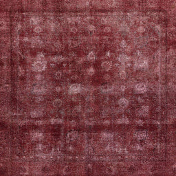 Square Machine Washable Abstract Red Wine or Wine Red Rug, wshabs578