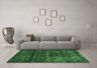 Machine Washable Abstract Emerald Green Modern Rug, wshabs578emgrn