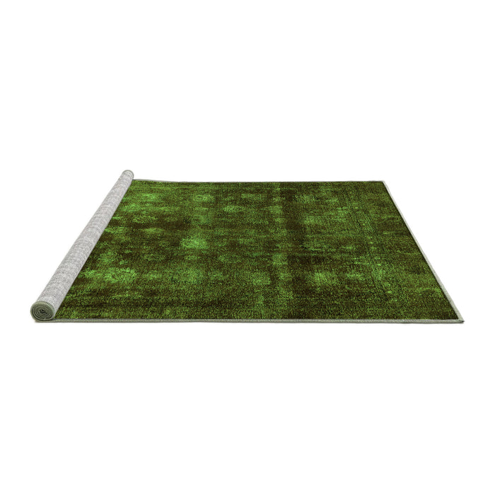 Sideview of Machine Washable Abstract Green Modern Area Rugs, wshabs578grn