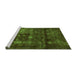 Sideview of Machine Washable Abstract Green Modern Area Rugs, wshabs578grn