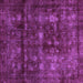 Square Machine Washable Abstract Purple Modern Area Rugs, wshabs578pur