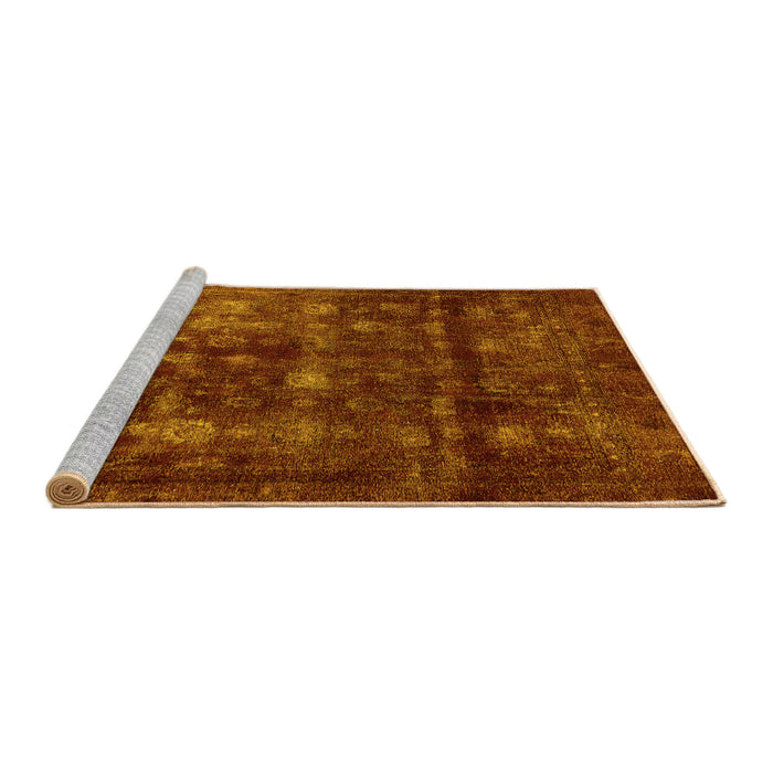 Sideview of Machine Washable Abstract Yellow Modern Rug, wshabs578yw