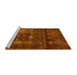 Sideview of Machine Washable Abstract Yellow Modern Rug, wshabs578yw