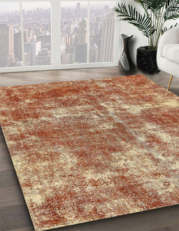 Abstract Sandy Brown Modern Rug in Family Room, abs579