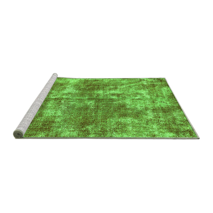 Sideview of Machine Washable Abstract Green Modern Area Rugs, wshabs579grn