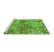 Sideview of Machine Washable Abstract Green Modern Area Rugs, wshabs579grn