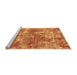 Sideview of Machine Washable Abstract Orange Modern Area Rugs, wshabs579org