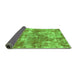 Sideview of Abstract Green Modern Rug, abs579grn