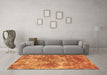 Machine Washable Abstract Orange Modern Area Rugs in a Living Room, wshabs579org