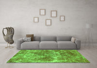 Machine Washable Abstract Green Modern Rug, wshabs579grn