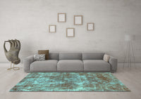 Machine Washable Abstract Light Blue Modern Rug, wshabs579lblu