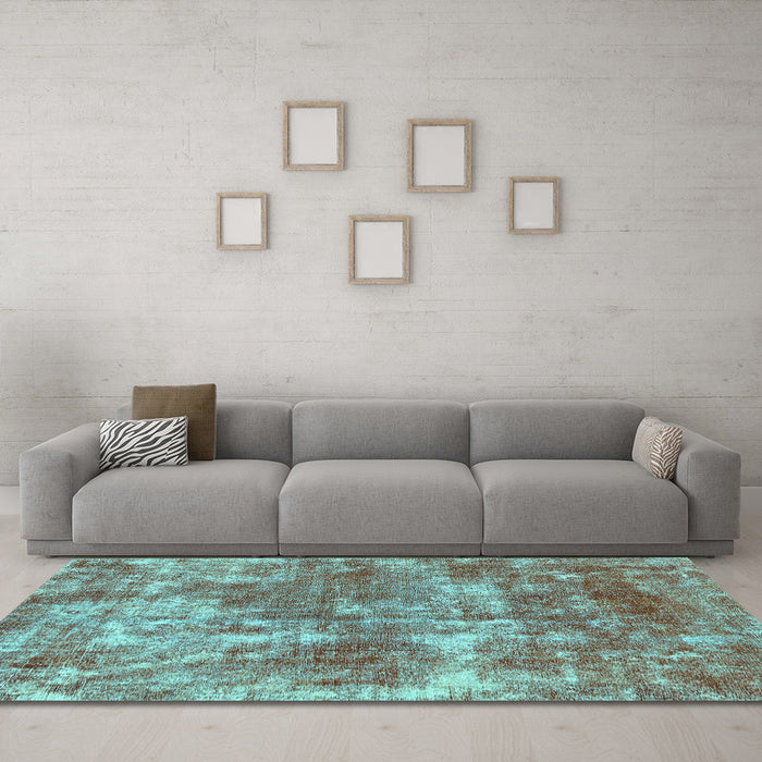 Machine Washable Abstract Light Blue Modern Rug in a Living Room, wshabs579lblu
