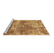 Sideview of Machine Washable Abstract Brown Modern Rug, wshabs579brn