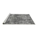 Sideview of Machine Washable Abstract Gray Modern Rug, wshabs579gry