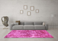 Machine Washable Abstract Pink Modern Rug, wshabs579pnk