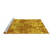 Sideview of Machine Washable Abstract Yellow Modern Rug, wshabs579yw