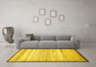 Machine Washable Abstract Yellow Modern Rug in a Living Room, wshabs57yw