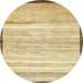 Round Abstract Cinnamon Brown Modern Rug, abs57