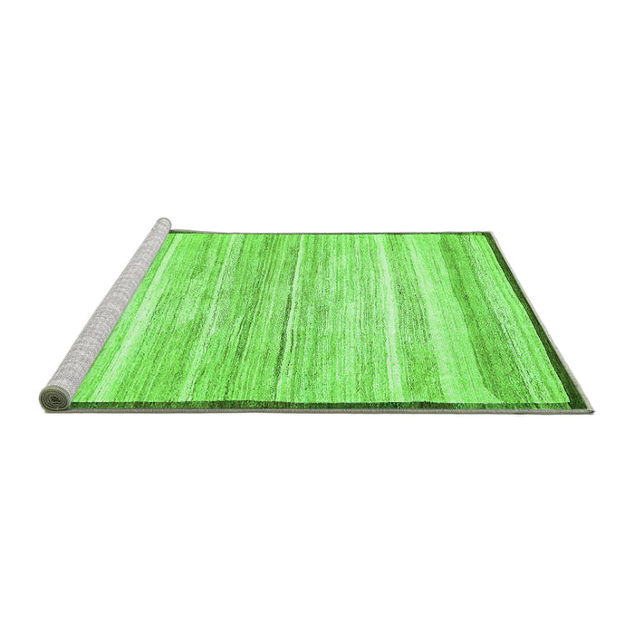 Sideview of Machine Washable Abstract Green Modern Area Rugs, wshabs57grn