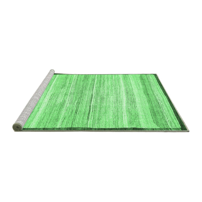 Sideview of Machine Washable Abstract Emerald Green Modern Area Rugs, wshabs57emgrn