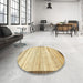 Round Abstract Cinnamon Brown Modern Rug in a Office, abs57