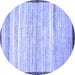 Round Abstract Blue Modern Rug, abs57blu