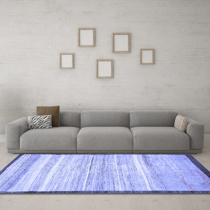 Machine Washable Abstract Blue Modern Rug in a Living Room, wshabs57blu