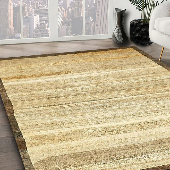 Abstract Cinnamon Brown Modern Rug in Family Room, abs57