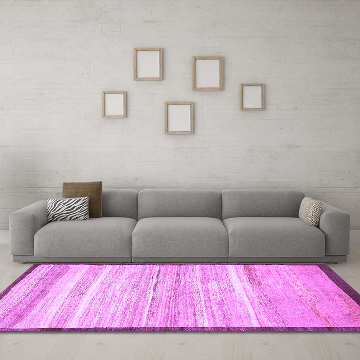 Machine Washable Abstract Purple Modern Area Rugs in a Living Room, wshabs57pur