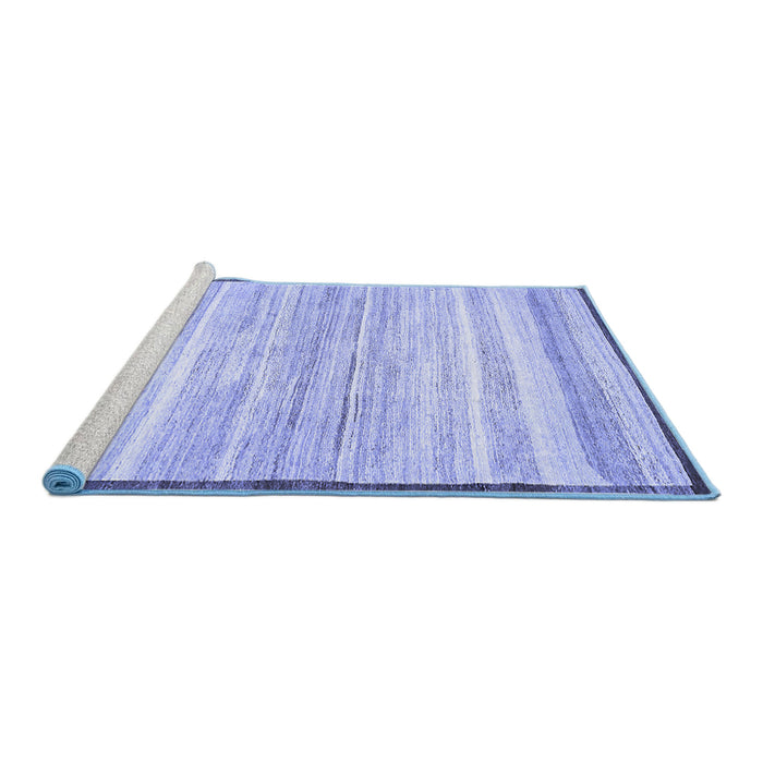 Sideview of Machine Washable Abstract Blue Modern Rug, wshabs57blu