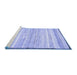 Sideview of Machine Washable Abstract Blue Modern Rug, wshabs57blu