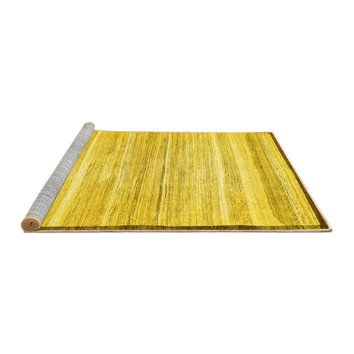 Sideview of Machine Washable Abstract Yellow Modern Rug, wshabs57yw
