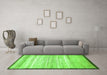 Machine Washable Abstract Green Modern Area Rugs in a Living Room,, wshabs57grn