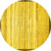 Round Abstract Yellow Modern Rug, abs57yw