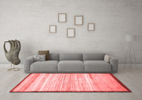 Machine Washable Abstract Red Modern Rug, wshabs57red