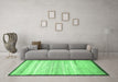 Machine Washable Abstract Emerald Green Modern Area Rugs in a Living Room,, wshabs57emgrn