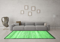 Machine Washable Abstract Emerald Green Modern Rug, wshabs57emgrn