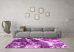 Machine Washable Abstract Pink Modern Rug in a Living Room, wshabs580pnk