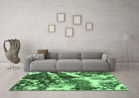 Machine Washable Abstract Emerald Green Modern Rug, wshabs580emgrn