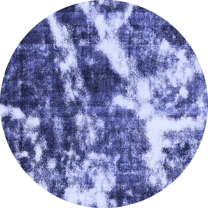 Round Machine Washable Abstract Blue Modern Rug, wshabs580blu