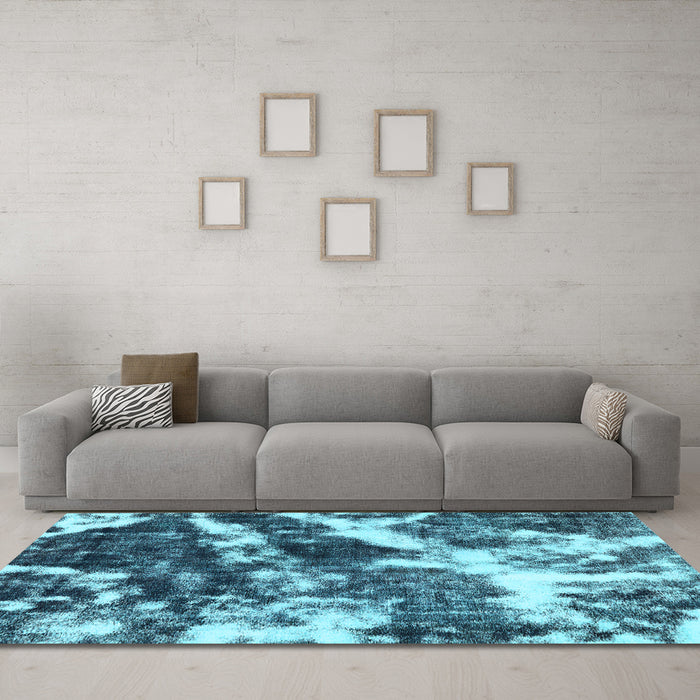 Machine Washable Abstract Light Blue Modern Rug in a Living Room, wshabs580lblu