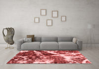 Machine Washable Abstract Red Modern Rug, wshabs580red
