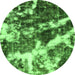 Round Abstract Green Modern Rug, abs580grn