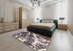 Abstract Purple Modern Rug in a Bedroom, abs580