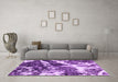 Machine Washable Abstract Purple Modern Area Rugs in a Living Room, wshabs580pur